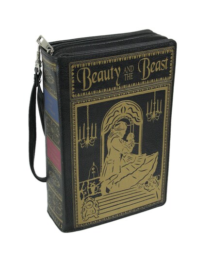 Black Vinyl Beauty and the Beast Book Handbag Novelty Clutch Purse Black Vinyl Beauty and the Beast Book Handbag Novelty Clutch Purse